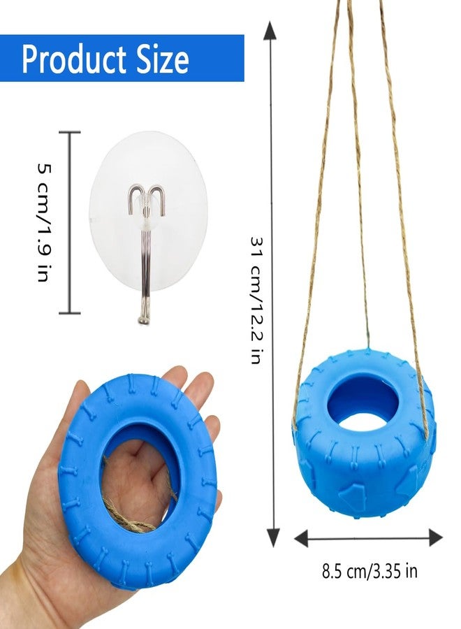 MAGNEECH Colours Hermit Crab Tire Swing,Suction Cup Hook Climbing Toy,Hermit Crab Terrarium Accessories - A Must-Have for Any Reptile Amphibian Small Aquatic Animals Lover(Blue) - Image 5